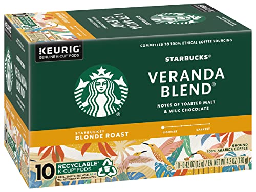 Starbucks Veranda Blend Blonde, K-Cup Portion Pack for Keurig K-Cup Brewers, 10-Count (Pack of 2)