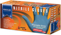 Premium Guard - Nitrile Gloves - Disposable, Powder Free, Latex Rubber Free, 5 mil, Blue Nitrile Gloves, 100 gloves per Box, Size - Large