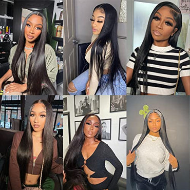 20 Inch Lace Front Wigs Human Hair 13x6 HD Transparent Lace Frontal Straight Human Hair Wigs Pre Plucked with Baby Hair Bleached Knots 180% Density Glueless Frontal Wigs Human Hair for Black Women