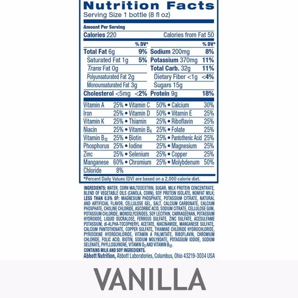 Ensure Plus Nutrition Shake Vanilla 30 Pack/ 8 Fl Ounce Net Wt 240 Fl Ounce