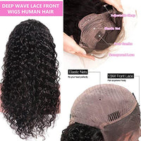 IFTIME 13x4 Deep Wave Lace Front Wigs Human Hair 18 inch Curly Lace Front Wig Human Hair Deep Wave Wig for Women Pre Plucked with Baby Hair HD Transparent Lace Frontal Wigs Human Hair 180% Density