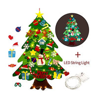 Montessori Christmas Tree with Led String Light,2023 New Kids Interactive Christmas Tree DIY Christmas Tree with 21pcs Detachable Tree Ornaments for Kid Wall