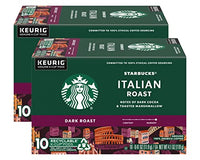 Starbucks Coffee K-Cup Pods, Italian Roast Coffee, Dark Roast, 100% Ground Arabica Coffee, Keurig Genuine K-Cup Pods, 10 CT K-Cups Per Box (Pack of 2 Boxes)