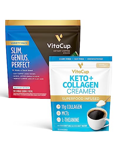 VitaCup Instant Variety 30Ct & Keto Creamer 10oz