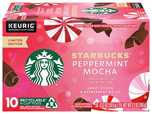 Starbucks Flavored K-Cup Coffee Pods (Peppermint Mocha, 10 Count (Pack of 2)