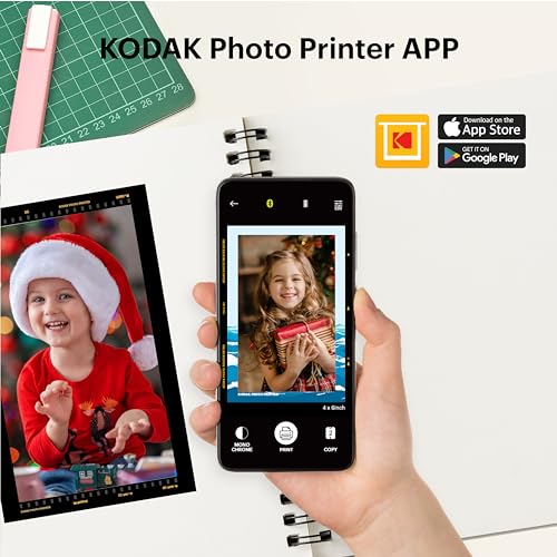 KODAK Dock Plus 4PASS Instant Photo Printer (4x6 inches) + 90 Sheets Bundle