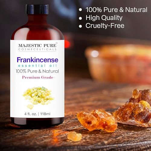 MAJESTIC PURE Frankincense Essential Oil, Premium Grade, Pure and Natural Premium Quality Oil, 4 fl oz