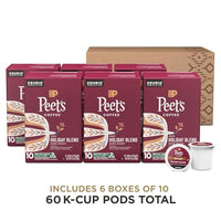 Peet's Coffee , Dark Roast K-Cup Coffee Pods for Keurig Brewers - Holiday Blend 2023 60 Count (6 Boxes of 10 K-Cup Pods)