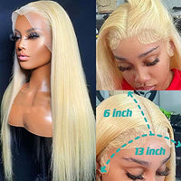 HOTLOVE 613 Lace Front Wig Human Hair, 13x6 Transparent Lace 613 HD Lace Frontal Wig For Women 12A Straight Blonde Lace Front Wigs Human Hair Pre Plucked With Baby Hair 28inch