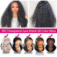 SOSATISFY Deep Wave Lace Front Wigs Human Hair 4x4 HD Transparent Lace Closure Wigs for Black Women Glueless 180% High Density Human Hair Wigs Pre Plucked with Baby Hair (20 inch)