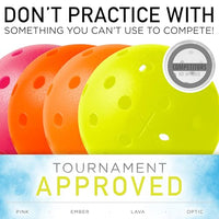 Franklin Sports Outdoor - X-40 Pickleball Balls - USA (USAPA) Approved - 12 Pack Outside - Optic Yellow - US Open Ball