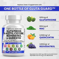 Glutathione 500mg Supplement with Vitamin C N Acetyl Cysteine 600mg Berberine 1000g Milk Thistle 1000mg Resveratrol Quercetin Alpha Lipoic Acid - Reduced L Glutathion Free Form Women 60 Ct USA Made