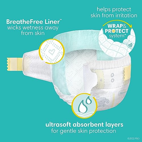 Pampers Swaddlers Diapers - Size 1, 32 Count, Ultra Soft Disposable Baby Diapers