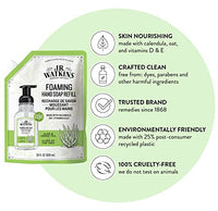 J.R. Watkins Foaming Hand Soap Refill, Moisturizing Foam Hand Wash, All Natural, Alcohol-Free, Cruelty-Free, USA Made, Aloe Green Tea, 28 fl oz, 3 Pack