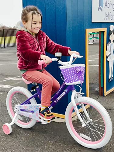 JOYSTAR 16 Inch Girls Bikes Toddler Bike for 4 5 6 7 Years Old Girl 16" Kids Bikes for Ages 4-7 yr with Training Wheels and Basket Children's Bicycle in Purple