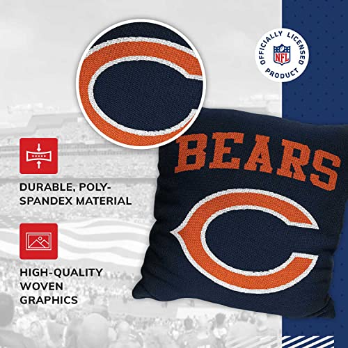 Northwest NFL Decorative Football Throw Pillow - Premium Poly-Spandex - 14" x 14" - Home D�cor - Stylish & Comfortable Pillow (Chicago Bears - Blue)