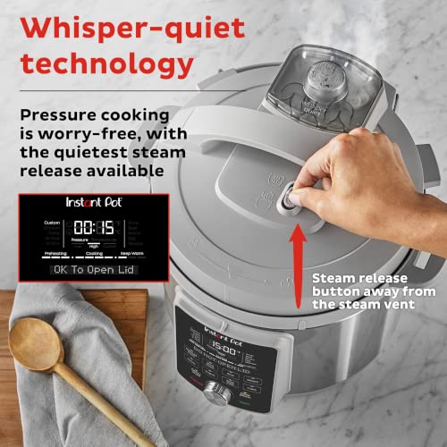 Instant Pot Duo Plus, 6-Quart Whisper Quiet 9-in-1 Electric Pressure Cooker, Slow Rice Steamer, Sauté, Yogurt Maker, Warmer & Sterilizer, Free App with 800+ Recipes, Stainless Steel