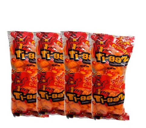 Superstar Snacks Product of Jamaica Tigaz & Strawberry Ballers (Tigaz Cheddar Cheese Snack), 1.0582 Ounce, 16