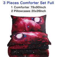 Litanika 3D Galaxy Comforter Full(79x90lnch), 3 Pieces(1 Galaxy Comforter, 2 Pillowcases), Universe Outer Space Bedding Set, Microfiber Comforter Set for Kid Boy Girl Teen