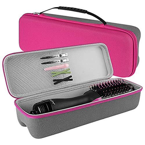 Linkidea Hard Travel Case for Revlon Hair Dryer Brush, Hot Tools One-Step Hair Dryer and Volumizer Styler, Hot Air Brush Carrying Case Box (Rose Red)