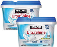 Kirkland Signature Premium Dishwasher Detergent Pacs: Lemon Citrus Scent - 2 Count (230 Pacs) + Bonus Gift