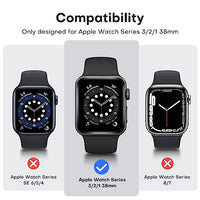 TAURI 2 Pack Hard Case Compatible for Apple Watch Series 3/2/1 42mm Built-in 9H Tempered Glass Screen Protector Slim Bumper Touch Sensitive Full Protective Cover Compatible for iWatch 42mm - Black