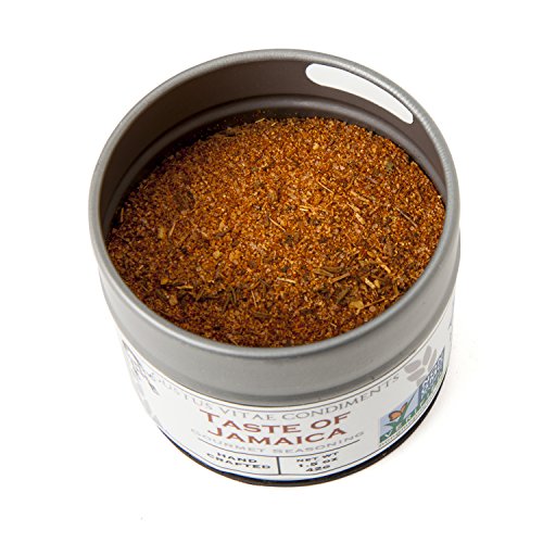 Taste of Jamaica Jerk Seasoning & Spice Blend - Authentic Artisanal Gourmet Blend - Non GMO - Crafted In Small Batches - All Natural - Magnetic Tin - Hand Packed - 1.5 Ounce