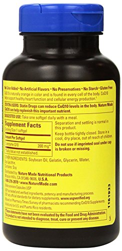 Nature Made CoQ10 Coenzyme Q10 200 mg - 2 Bottles, 140 Softgels Each