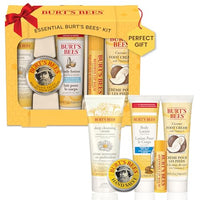 Burt's Bees Christmas Gifts, 5 Stocking Stuffers Products, Everyday Essentials Set - Original Beeswax Lip Balm, Deep Cleansing Cream, Hand Salve, Body Lotion & Coconut Foot Cream, Travel Size