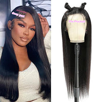 TTSMINS Straight Lace Front Wigs Human Hair 13x6 Lace Frontal Wigs for Women 180 Density HD Glueless Lace Front Wigs Human Hair Pre Plucked with Baby Hair Natural Black Color 20 Inch