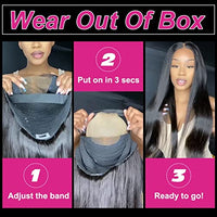 Dosacia Wear and Go Glueless Wigs Human Hair 4x4 Deep Wave Lace Front Wigs Wear and Go Wigs Deep Wave Wigs Human Hair Transparent Lace Closure Wigs for Black Women Natural Color 26inch