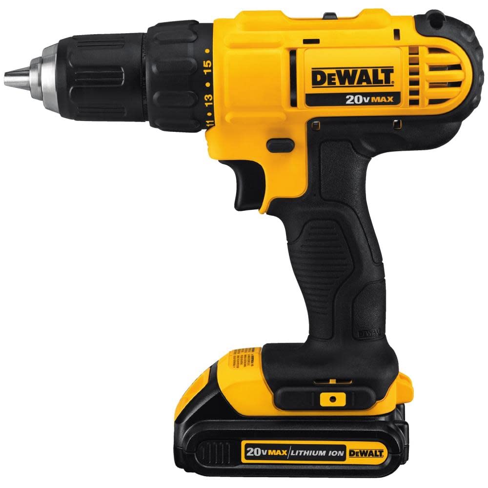 DEWALT 20V Max Cordless Drill / Driver Kit, Compact, 1/2-Inch (DCD771C2), Dewalt Yellow