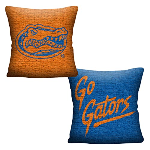 Northwest NCAA Florida Gators Unisex-Adult Double Sided Woven Jacquard Pillow, 20" x 20", Invert