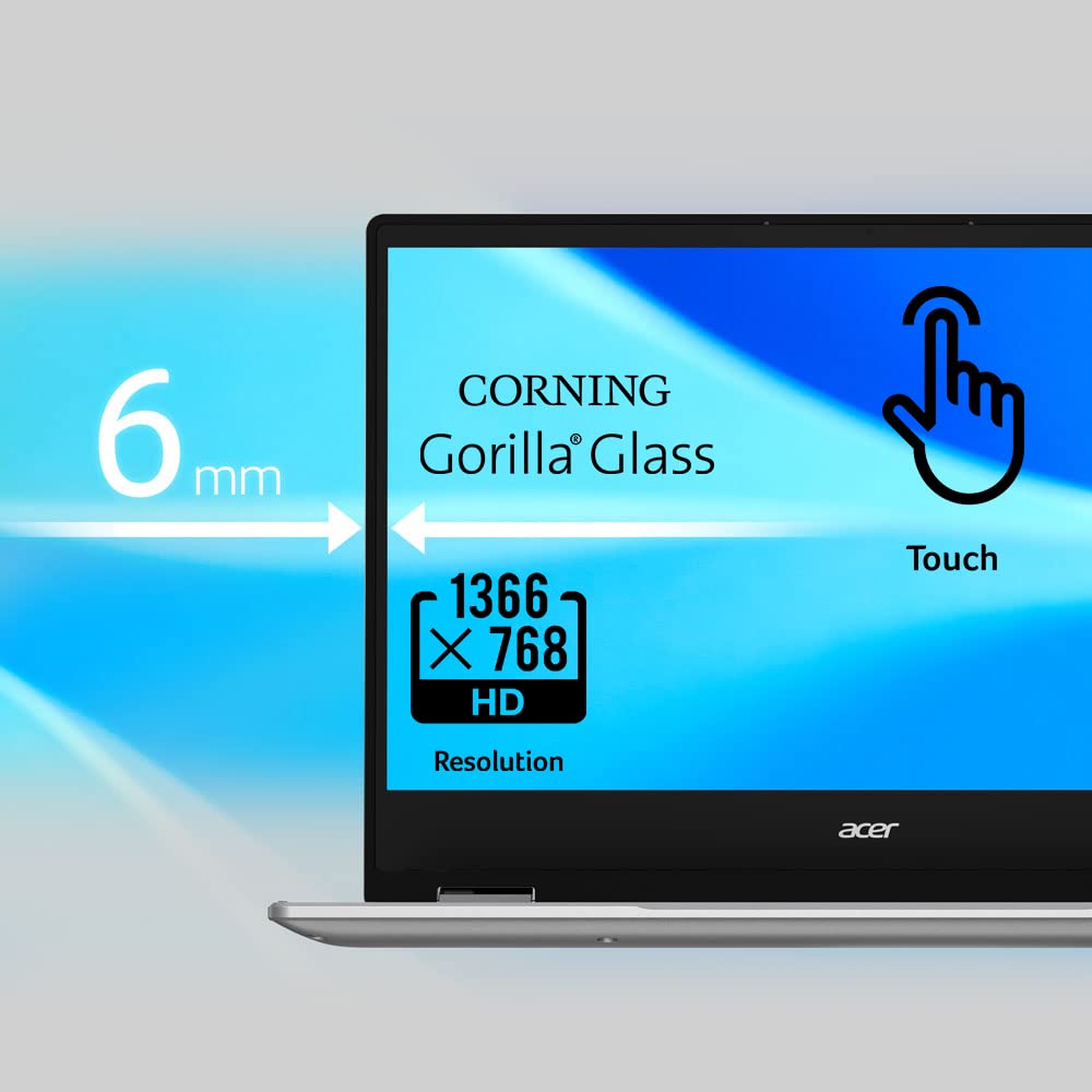 Acer Chromebook Spin 314 Convertible Laptop | Intel Pentium Silver N6000 | 14" HD Corning Gorilla Glass Touch Display | 4GB LPDDR4X | 128GB eMMC | Intel Wi-Fi 6 AX201 | Chrome OS | CP314-1H-P9G7