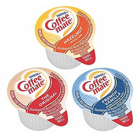 Nestle Coffee Mate Creamer Singles Variety Pack, Original, French Vanilla, Hazelnut, Non Dairy, No Refrigeration, 150 Count (Pack of 3)