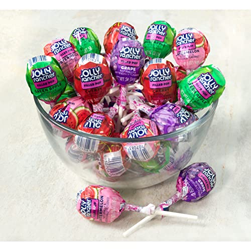 JOLLY RANCHER Filled Pops Assorted Fruit Flavored Candy Box, 56 oz (100 Pieces)