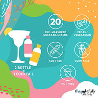 Thoughtfully Cocktails, Mix and Match Mini Sampler Cocktail Mixer Set, Vegan and Vegetarian, Tropical and Classic, Set of 20 (Contains NO Alcohol)