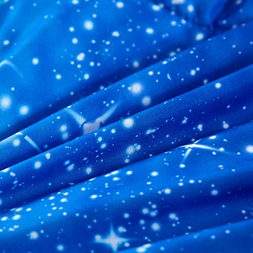 inron Blue Glitter Comforter Sets for Girls Women,Full/Queen Size 5-Pieces Bed in a Bag Ultra Soft Microfiber Comforter and Sheet Sets, All Season Durable Bedding Set(Blue,Full/Queen)