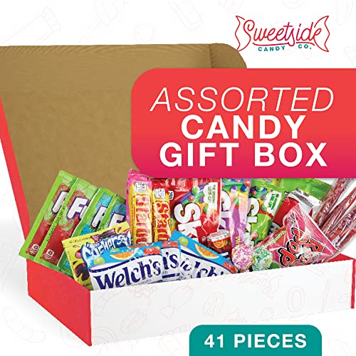 Assorted Candy Box - Gift Basket Snack Box Variety Pack - Food Gift Baskets for Women and Men - Valentine's Day, Birthday Box, Movie Night, Inmate Care Packages - Snack Boxes for Adults and Kids - Crave Box Care Package, 41 pcs