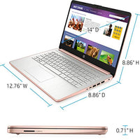 2022 Newest HP Stream 14in HD Laptop, Intel Celeron N4020(up to 2.8GHz), 8GB RAM, 128GB Space(64GB eMMC+ Card), 1-Year Office 365, WiFi, HDMI, USB-C, Webcam, Bluetooth, Windows 11S,Rose Gold+JVQ MP