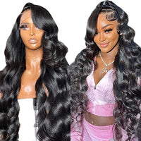 Doiwile 26 inch Body Wave Lace Front Wigs Human Hair Pre Plucked,13X4 HD Transparent Lace Front Wigs Human Hair Wigs for Black Women,Glueless Human Hair Lace Front Wigs with Baby Hair