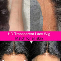 Foreverlove Body Wave Lace Front Wigs Human Hair Pre Plucked with Baby Hair 180% Density 10A Grade Unprocessed Brazilian Virgin Human Hair 13x4 Transparent Lace Wigs for Women (12 Inch)