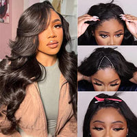 UNICE Hair 12A Body Wave U Part Wig Glueless Human Hair Wigs for Women Brazilian Remy Human Hair Upart Wig Beginner Friendly No Glue No Sew In 180% Density Natural Color (12inch)