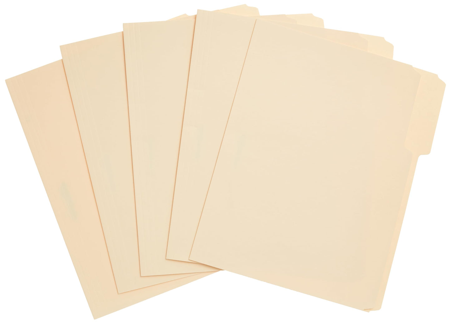 Amazon Basics 1/3-Cut Tab, Assorted Positions File Folders, Letter Size, Manila - Pack of 100