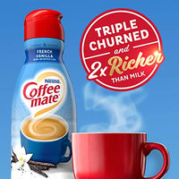 Coffee-Mate Liquid Coffee Creamer - Two (2) 32Fl oz Bottles of Smooth and Creamy, Coffee Creamer plus One Authentic CureCor Collective Sticker! (French Vanilla)