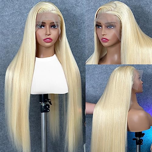 HOTLOVE 613 Lace Front Wig Human Hair, 13x6 Transparent Lace 613 HD Lace Frontal Wig For Women 12A Straight Blonde Lace Front Wigs Human Hair Pre Plucked With Baby Hair 28inch