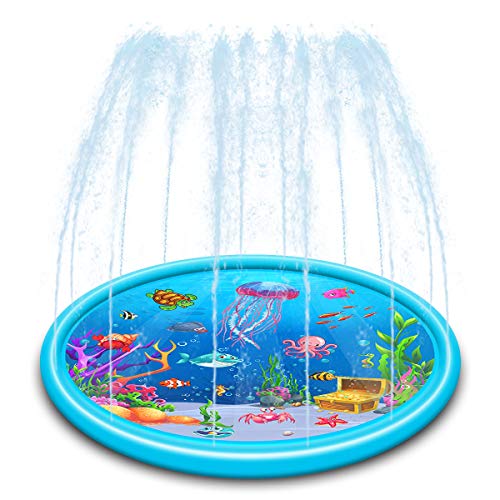 Kid Splash Sprinkler pad, Sprinkler for Kids, and Wading Pool for Learning – Children’s Sprinkler Pool, Inflatable Water Toys,Outdoor Swimming Pool for Kids(67 inch)