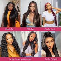 JOHLUA Glueless Wigs Human Hair Pre Plucked Bleached Knots 13x6 HD Transparent Lace Frontal Wigs for Women 150 Density Straight Lace Front Wigs Human Hair with Baby Hair (22 Inches)