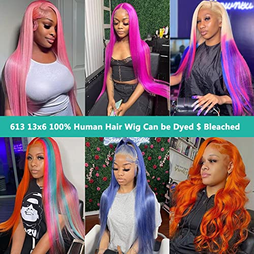 HOTLOVE 613 Lace Front Wig Human Hair, 13x6 Transparent Lace 613 HD Lace Frontal Wig For Women 12A Straight Blonde Lace Front Wigs Human Hair Pre Plucked With Baby Hair 28inch