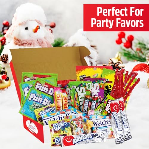 Assorted Candy Box - Gift Basket Snack Box Variety Pack - Food Gift Baskets for Women and Men - Valentine's Day, Birthday Box, Movie Night, Inmate Care Packages - Snack Boxes for Adults and Kids - Crave Box Care Package, 41 pcs